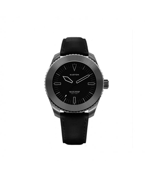 Orologio  Personalizzabile Uomo Kustom Watches 41 mm  Total Black Cinturino Pelle