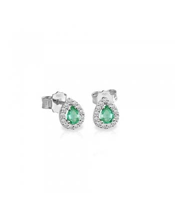 Orecchini Donna Mey Jewels Oro Diamanti Smeraldi Goccia CD MEY/GBR-EM